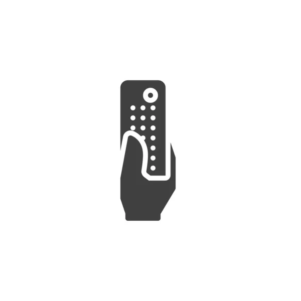 Hand with remote control vector icon — Stock Vector