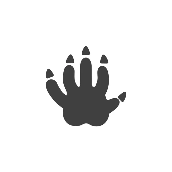 Opossum paw print vector icon — Stock Vector