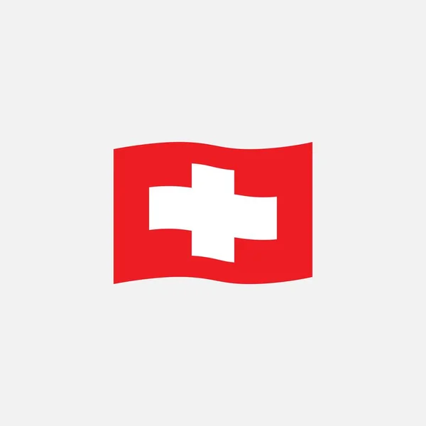 Suisse drapeau couleurs icône plate — Image vectorielle