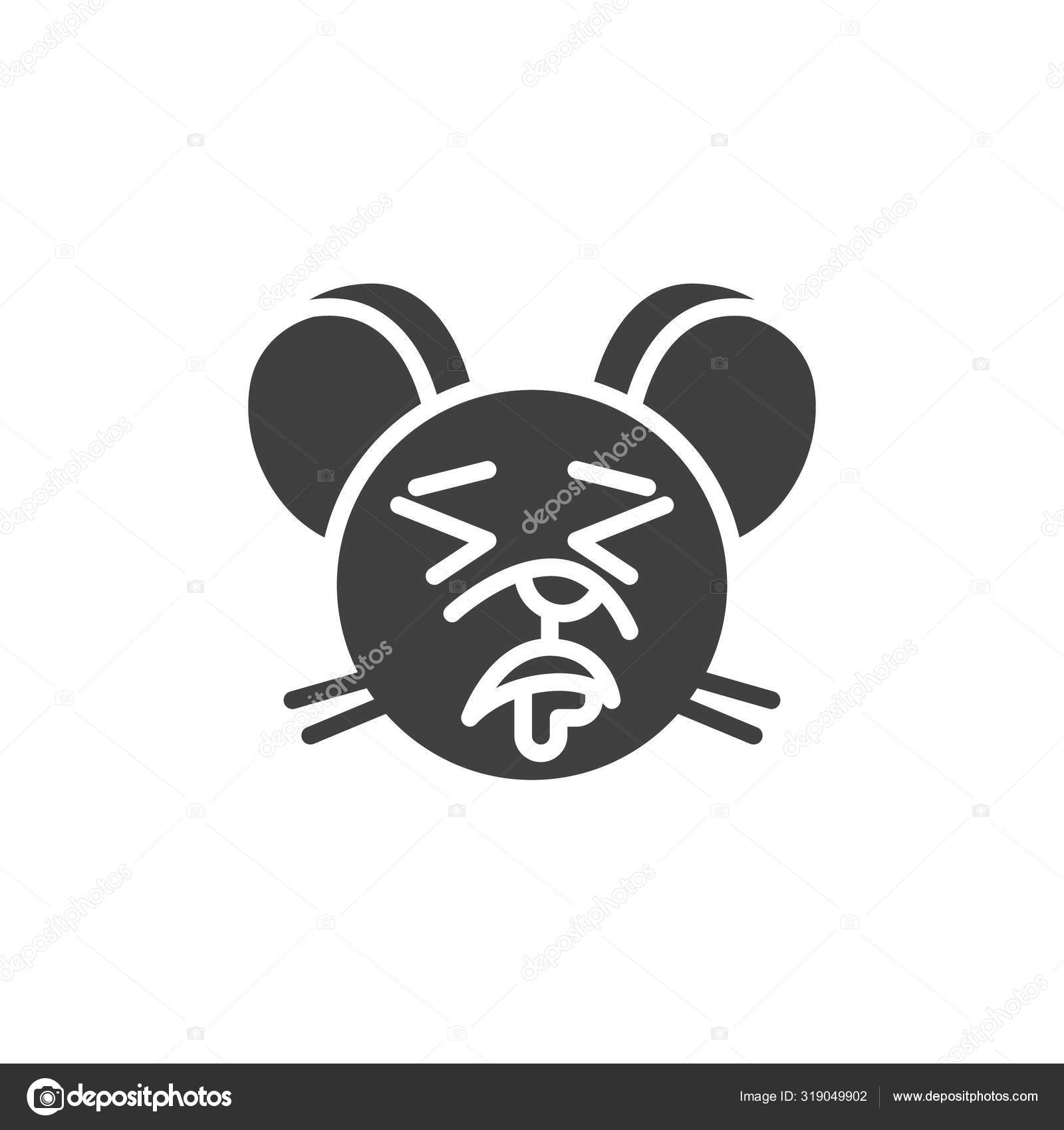 Ikon Vektor Emoticon Tikus Yang Tenggelam Mengisi Tanda Datar Untuk Stock Vector by ©avicons