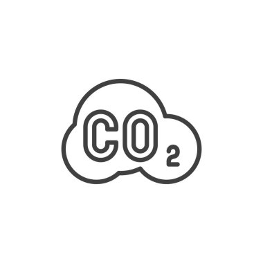 CO2 cloud line icon. linear style sign for mobile concept and web design. Carbon Dioxide Gas outline vector icon. Symbol, logo illustration. Vector graphics