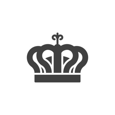 Crown, ödül vektör ikonu. Mobil konsept ve web tasarımı için düz tabela. Kraliyet Taç Sembolü. Sembol, logo çizimi. Vektör grafikleri