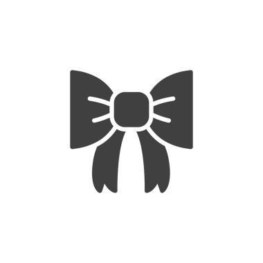 Noel yayı vektör ikonu. Mobil konsept ve web tasarımı için düz tabela. Xmas dekorasyon yay sembolü. Sembol, logo çizimi. Vektör grafikleri