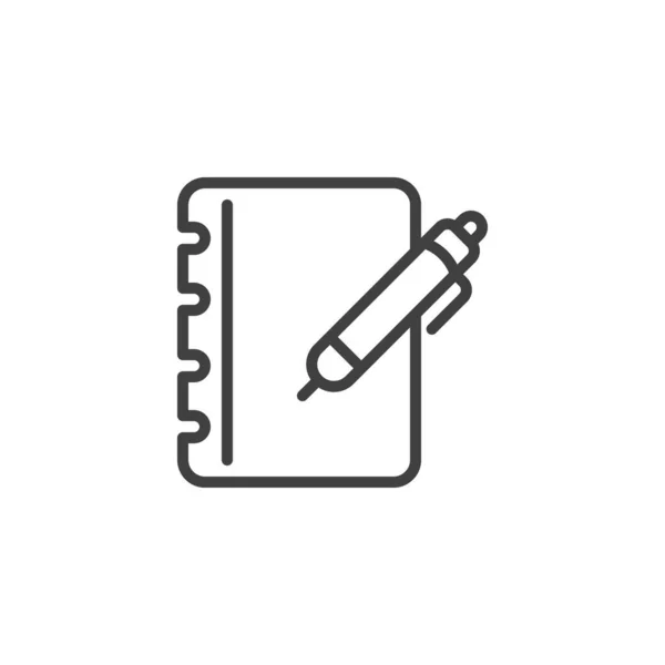 Εικονίδιο Γραμμής Στυλό Και Σημειωματάριο Γραμμικό Στύλ Για Mobile Concept — Διανυσματικό Αρχείο