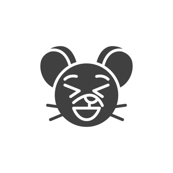 Laughing Rat Emoticon Vector Icon Filled Flat Sign Mobile Concept — ストックベクタ