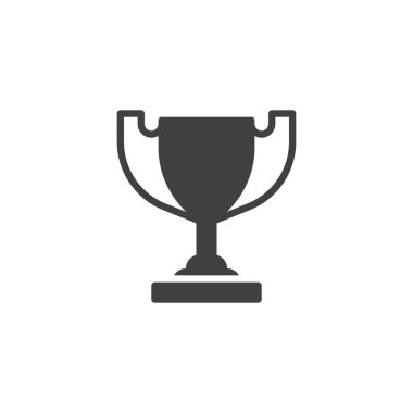 Ödül kupası, ödül vektör ikonu. Mobil konsept ve web tasarımı için düz tabela. Kazanan Kupa sembolü. Sembol, logo çizimi. Vektör grafikleri