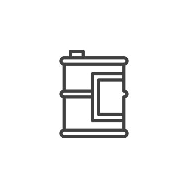 Petrol varili çizgisi simgesi. Mobil konsept ve web tasarımı için doğrusal biçim işareti. Varil taşıyıcı ana hatları vektör simgesi. Sembol, logo çizimi. Vektör grafikleri