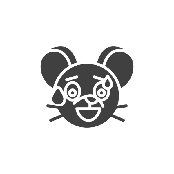 Teat Tear Rat Emoticon Vector Icon Icon Vyplněný Plochý Znak — Stockový vektor