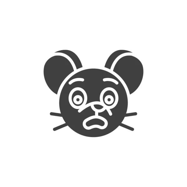 可怕的老鼠情绪向量图标 填写了移动概念和网页设计的平面标志 吓着老鼠的脸 字形图标 中国2020年老鼠标志 标志图解 矢量图形 — 图库矢量图片