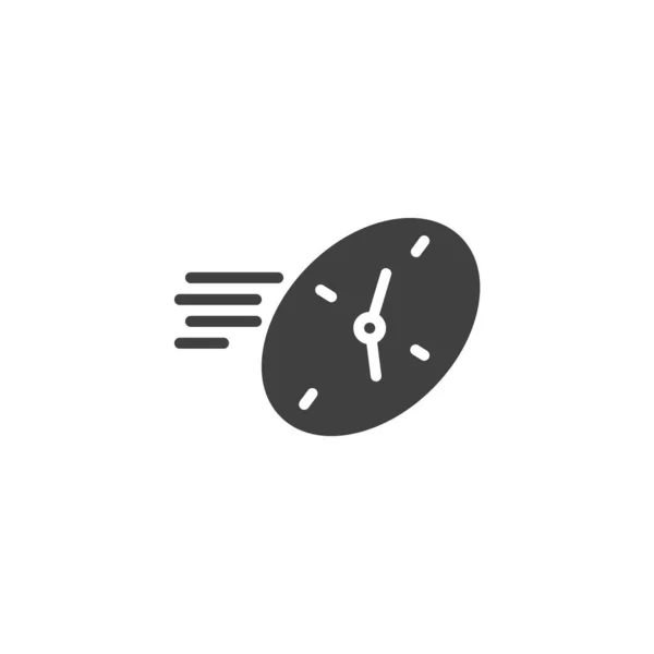 Tiempo Vuela Icono Vector Reloj Rápido Lleno Signo Plano Para — Archivo Imágenes Vectoriales