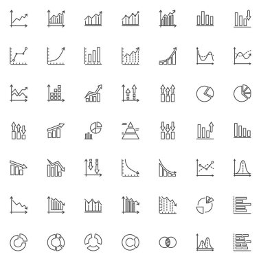 Grafik ve diyagram çizgi simgeleri ayarlandı