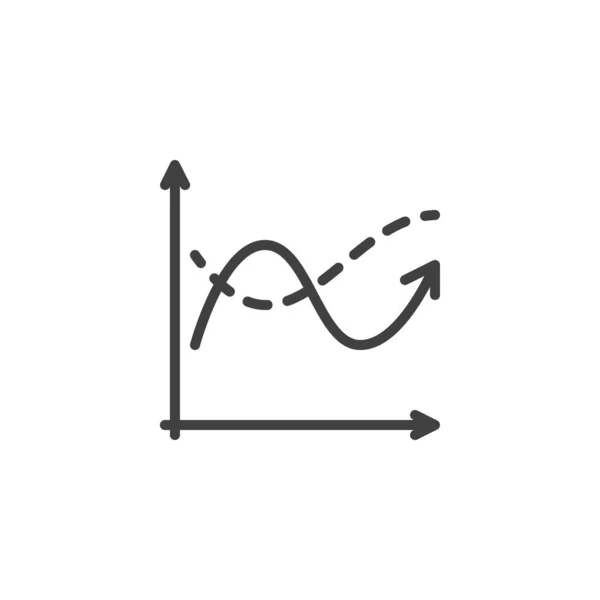 Diagrama gráfico ícone de linha — Vetor de Stock