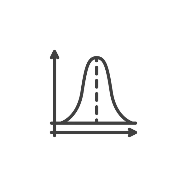 Analisando diagrama gráfico ícone de linha — Vetor de Stock