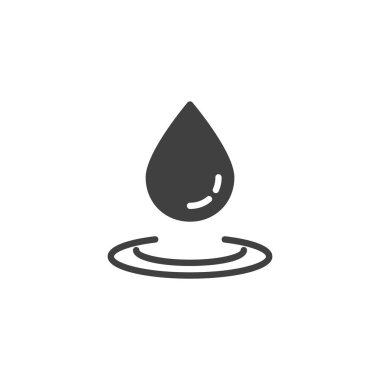 Yağ damlası vektör simgesi. Mobil konsept ve web tasarımı için düz tabela. Yakıt enerjisi sembolü. Sembol, logo çizimi. Vektör grafikleri