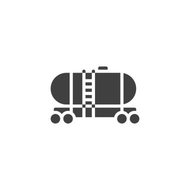 Ham Petrol Tankı vektör simgesi. Mobil konsept ve web tasarımı için düz tabela. Gaz Tankeri simgesi simgesi. Sembol, logo çizimi. Vektör grafikleri
