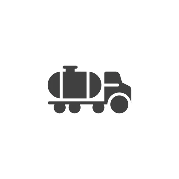 石油タンクトラックのベクトルアイコン モバイルコンセプトとウェブデザインのための完全なフラット記号 オイルタンクトラックのグリフアイコン シンボル ロゴイラスト ベクトルグラフィックス — ストックベクタ