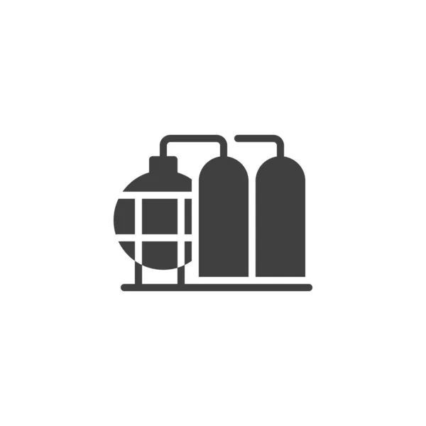 Ikona Wektora Rafinerii Ropy Naftowej Wypełnione Płaski Znak Dla Koncepcji — Wektor stockowy