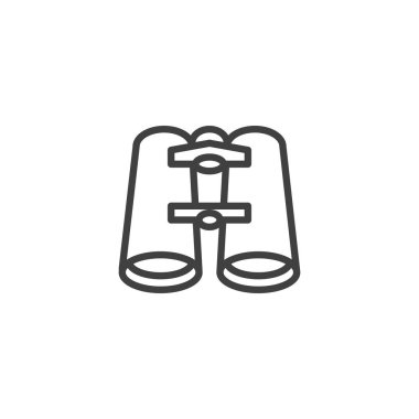 Dürbün çizgisi simgesi. Mobil konsept ve web tasarımı için doğrusal biçim işareti. Dürbün kâşifi ana hatlı vektör simgesi. Sembol, logo çizimi. Vektör grafikleri