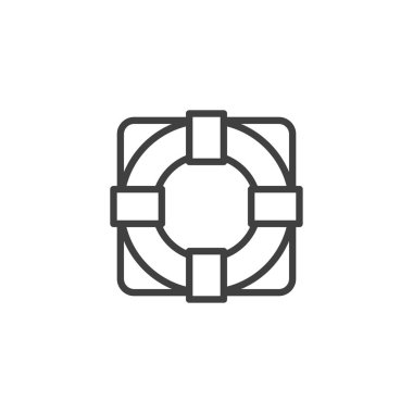 Yaşam Şamandırası çizgisi simgesi. Mobil konsept ve web tasarımı için doğrusal biçim işareti. Hayat kurtarıcı ana hatlı vektör simgesi. Sembol, logo çizimi. Vektör grafikleri