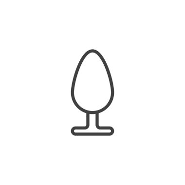 Anal seks oyuncağı çizgisi simgesi. Mobil konsept ve web tasarımı için doğrusal biçim işareti. Seks dükkanı oyuncağı ana hatları vektör simgesi. Sembol, logo çizimi. Vektör grafikleri