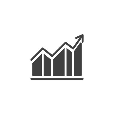 Büyüme grafik vektör simgesi. Finansal Diyagram mobil konsept ve web tasarımı için düz tabela doldurdu. İstatistiksel grafik simgesi. İş analizi sembolü, logo çizimi. Vektör grafikleri