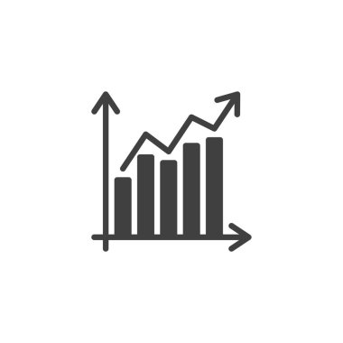 Grafik, grafik vektör simgesi. İstatistik çizelgesi mobil konsept ve web tasarımı için düz tabela doldurdu. Finansal Diyagram simgesi. Sembol, logo çizimi. Vektör grafikleri