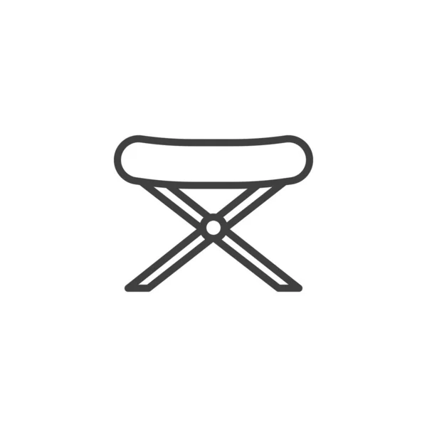 露营的椅子线图标 移动概念和网页设计的线性风格标志 折叠椅子轮廓矢量图标 标识插图 矢量图形 — 图库矢量图片