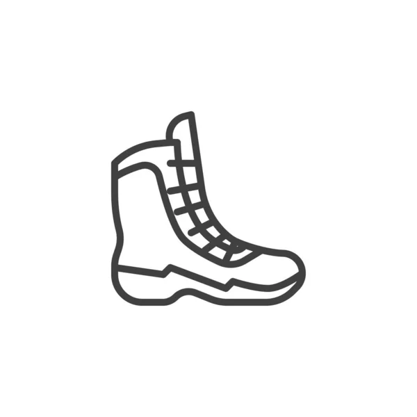 Icône Ligne Démarrage Randonnée Signe Style Linéaire Chaussure Pour Concept — Image vectorielle