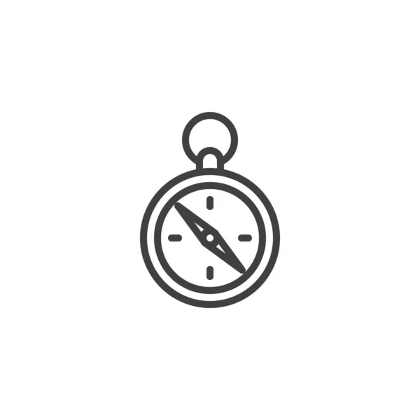 Ikona Linii Kompasu Liniowy Znak Stylu Dla Mobilnej Koncepcji Projektowania — Wektor stockowy
