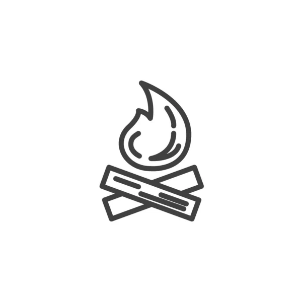 Значок Огненной Линией Знак Стиля Мобильной Концепции Веб Дизайна Значок — стоковый вектор
