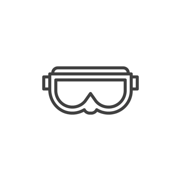 Skimaskenlinien Symbol Lineares Stilschild Für Mobiles Konzept Und Webdesign Skibrillen — Stockvektor