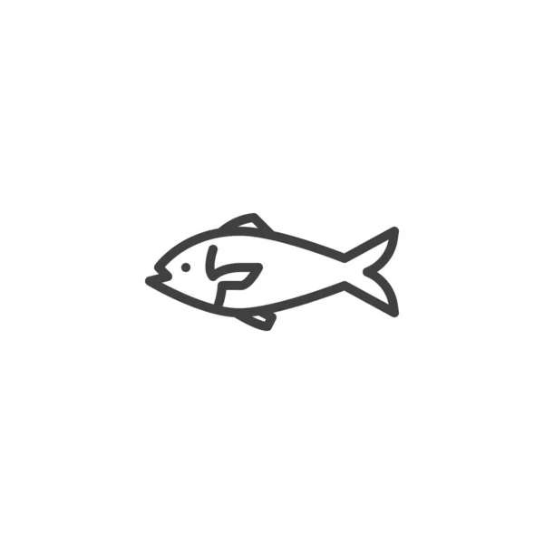 Fish Line Icon Linear Style Sign Mobile Concept Web Design — ストックベクタ