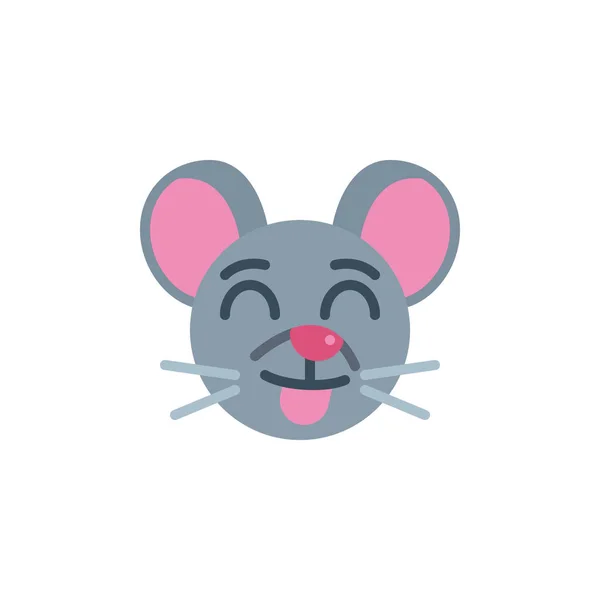 Affichage Langue Souris Visage Emoji Icône Plate Signe Vectoriel Stuck — Image vectorielle