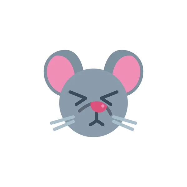 Visage Souris Endormie Emoji Icône Plate Signe Vectoriel Émoticône Rat — Image vectorielle