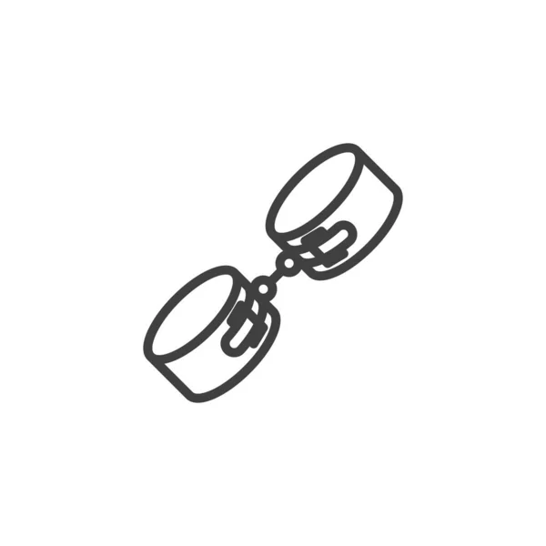 Sexy Handschellen Reihen Sich Aneinander Lineares Stilschild Für Mobiles Konzept — Stockvektor