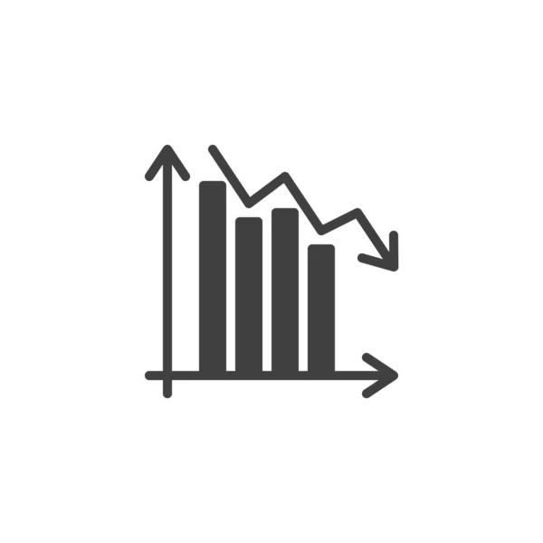 Diminuer Icône Vectorielle Diagramme Chute Graphique Flèche Rempli Signe Plat Pour Concept Mobile Web Design Graphique Déclin Icône Glyphe Symbole Crisys Illustration Logo Graphiques Vectoriels