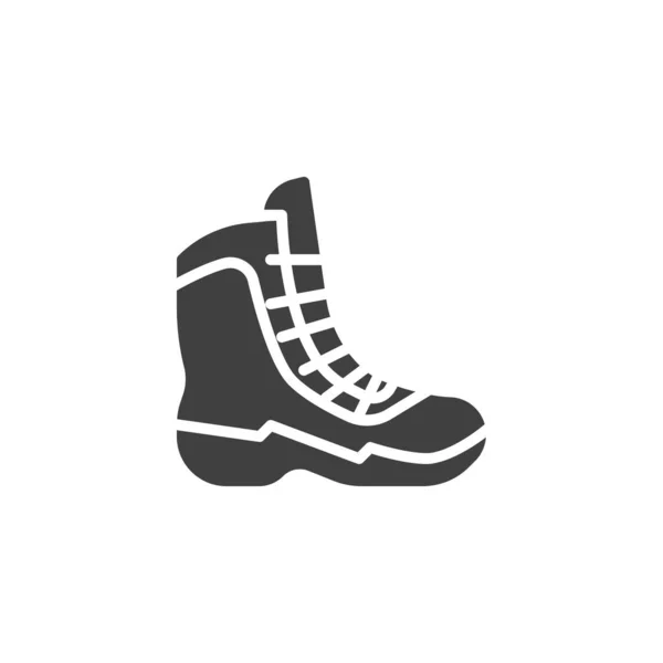 Hiking Icono Vector Arranque Cartel Plano Lleno Zapatos Para Concepto — Archivo Imágenes Vectoriales