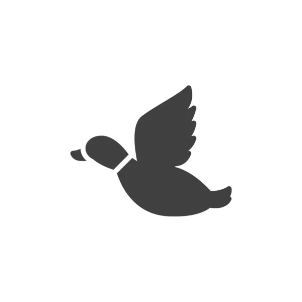 Летающая Утка Охотничья Векторная Икона Заполненный Плоский Знак Мобильной Концепции — стоковый вектор