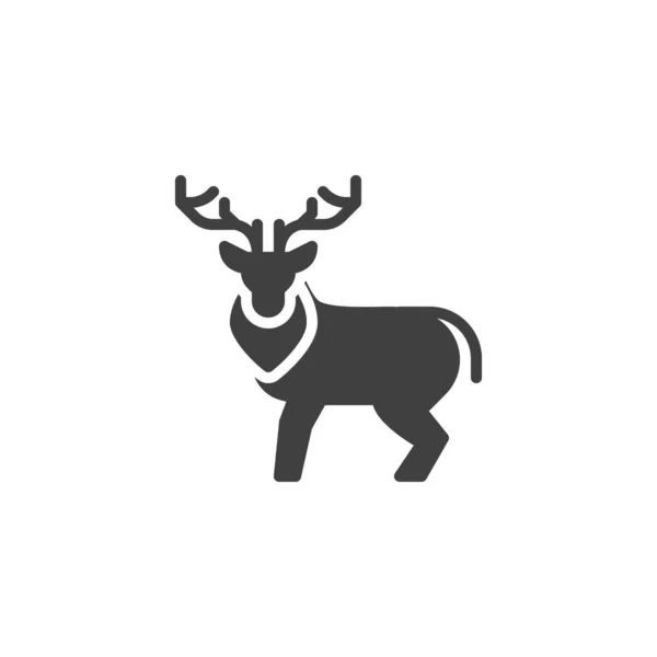 猎鹿矢量图标 填写了移动概念和网页设计的平面标志 鹿类动物象形文字 标识插图 矢量图形 — 图库矢量图片