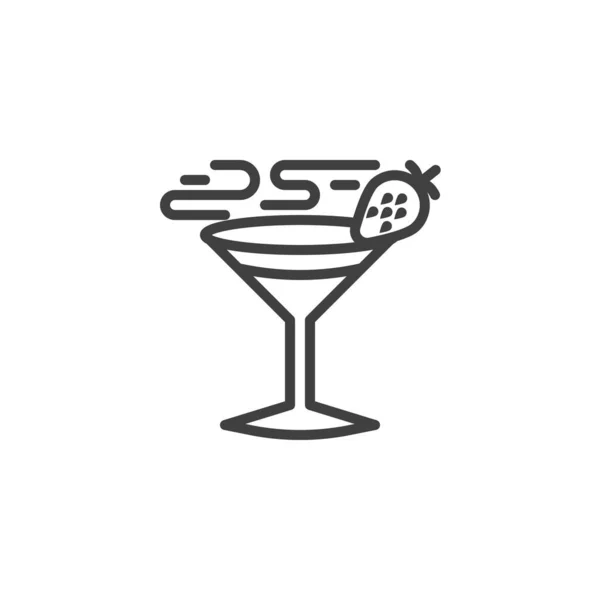 Cóctel Alcohol Con Icono Línea Fresas Signo Estilo Lineal Para — Archivo Imágenes Vectoriales