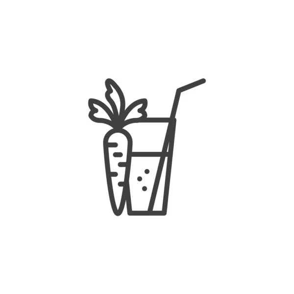 Значок Линии Морковного Сока Свежий Смузи Напиток Линейного Стиля Знак — стоковый вектор