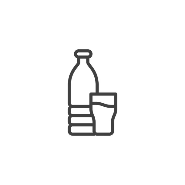 Μπουκάλι Σόδα Και Γυάλινη Γραμμή Εικονίδιο Γραμμικό Στύλ Για Mobile — Διανυσματικό Αρχείο