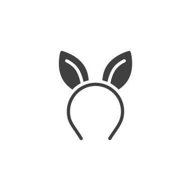 Tavşan kulağı, seks oyuncağı vektör ikonu. Mobil konsept ve web tasarımı için düz tabela. Tavşan kulaklı sembol. Sembol, logo çizimi. Vektör grafikleri