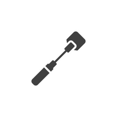 Bdsm kırbaç vektör simgesi. Mobil konsept ve web tasarımı için düz tabela. Seks oyuncağı kırbaç sembolü. Sembol, logo çizimi. Vektör grafikleri