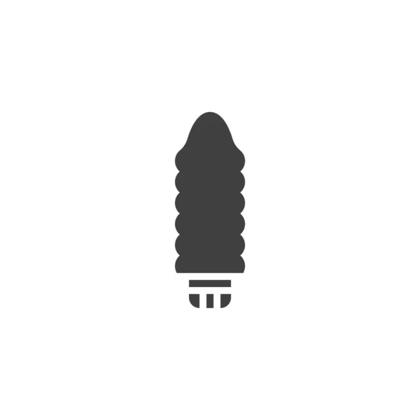 Ribbed Vibrator Vector Icon Filled Flat Sign Mobile Concept Web — Stok Vektör