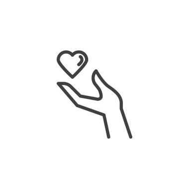 Kalp ve el çizgisi simgesi