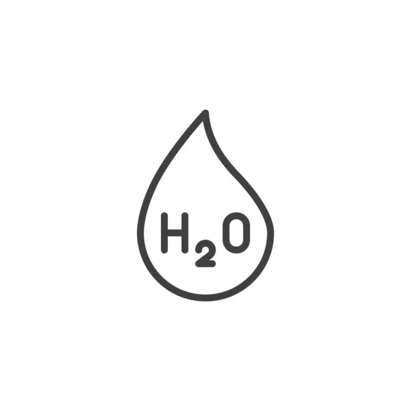 Water chemische formule lijn pictogram — Stockvector