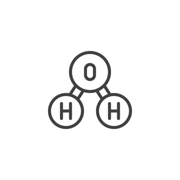 Значок молекулярной линии кислорода — стоковый вектор