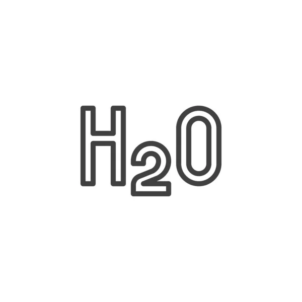 Vattenformel H2o line ikon — Stock vektor