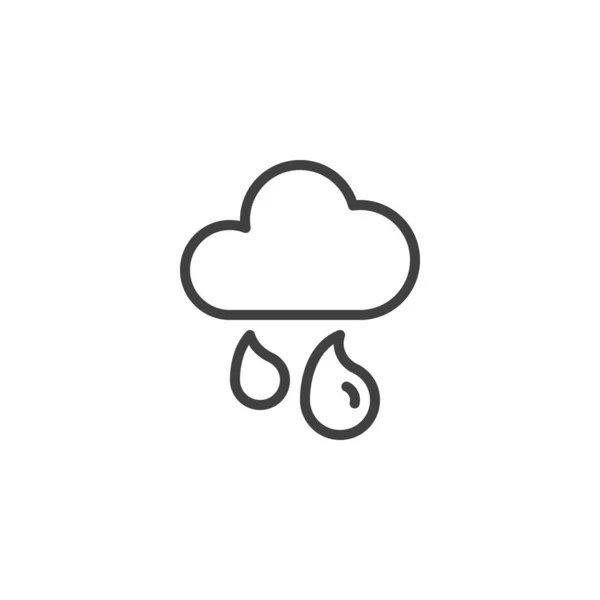 Lluvia ligera, icono de línea meteorológica — Vector de stock